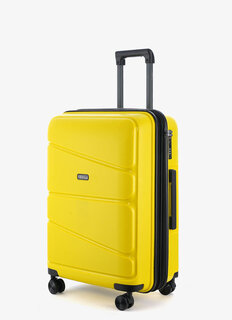 Середня валіза V&V Travel Peace на 85/97 л з поліпропілену Жовтий